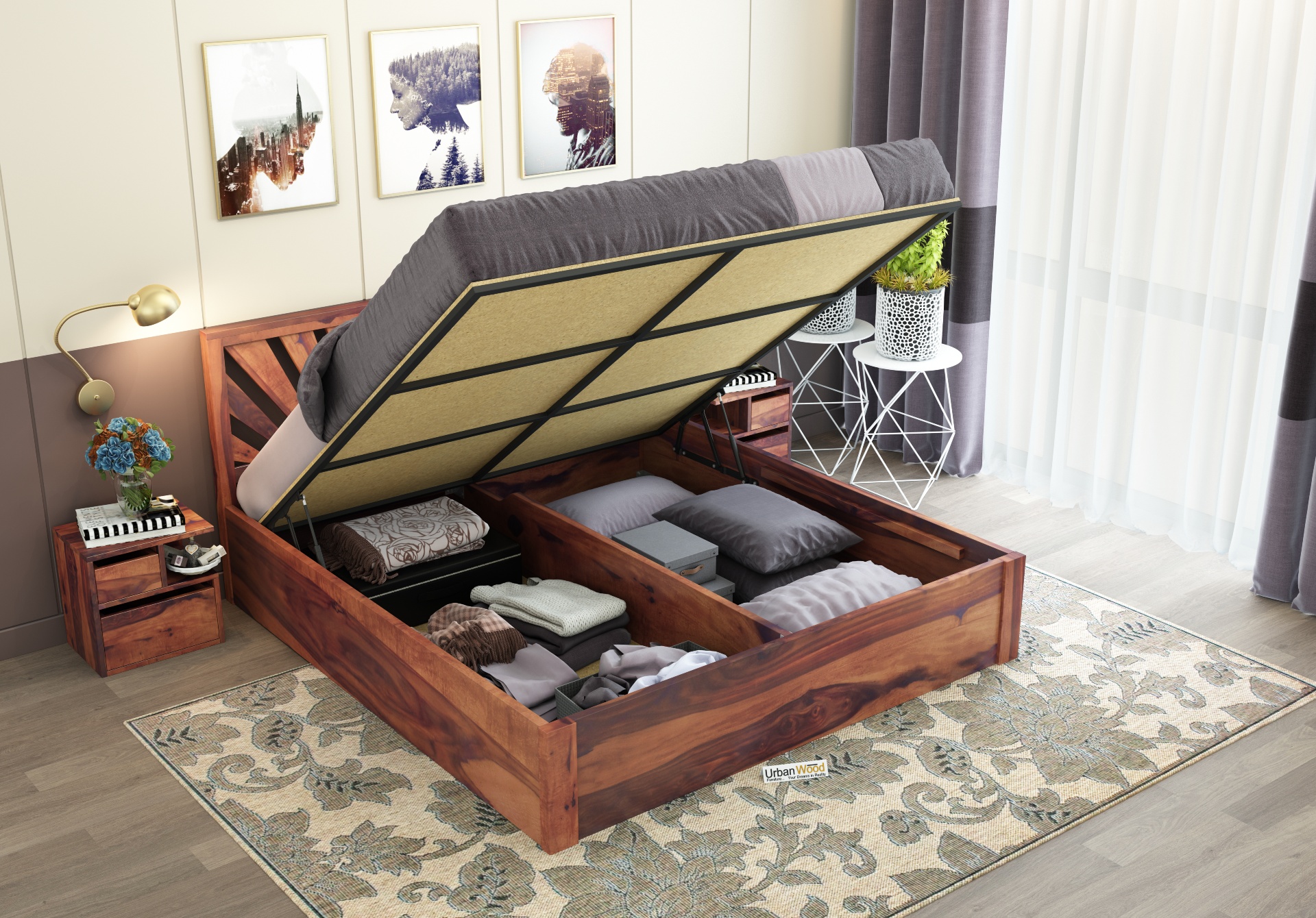 Fully hydraulic bed